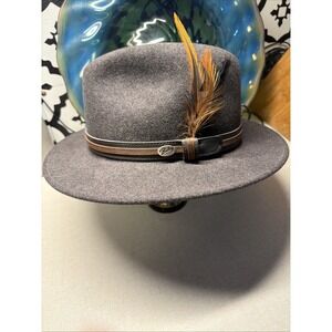 Bailey of Hollywood Brandt Lanolux Gray Wool Fedora Hat Small